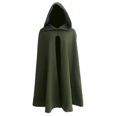 JEGERMIG Green Medieval Hooded Cloak for Men Renaissance Wizard Themed Halloween Costumes