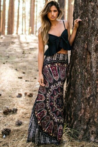 Classic Printed Midi Skirt for Women Fashion
