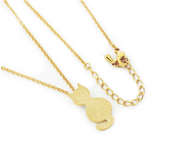 Cat Necklace with Cat Pendant and Collar Chain