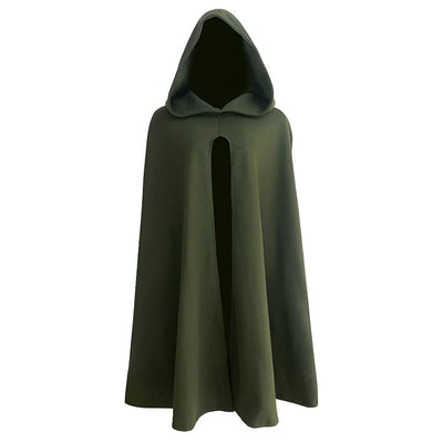 JEGERMIG Green Medieval Hooded Cloak for Men Renaissance Wizard Themed Halloween Costumes