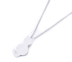 Cat Necklace with Cat Pendant and Collar Chain